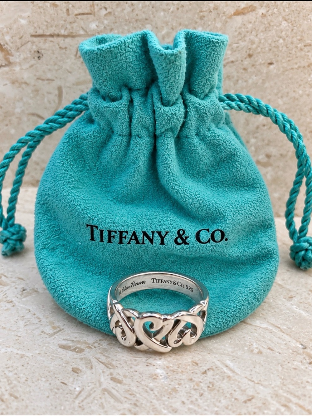 Tiffany & Co. Paloma Picasso Loving Heart Sterling Silver Band Ring